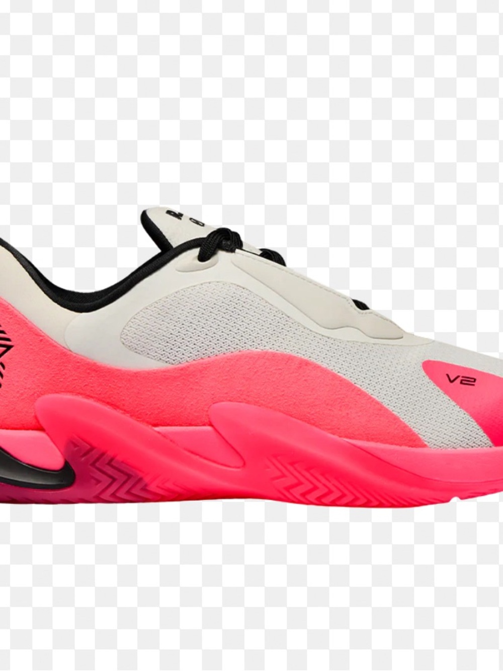 Women's Low-Top Performance Sneaker in White and Hot Pink